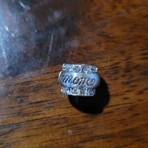 BRIGHTON Silver 'Mom' Bead with Crystal Accents